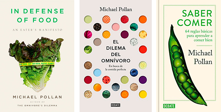 Libros sobre alimentación del escritor estadounidense Michael Pollan.